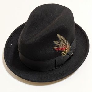 Jaxon black wool fedora